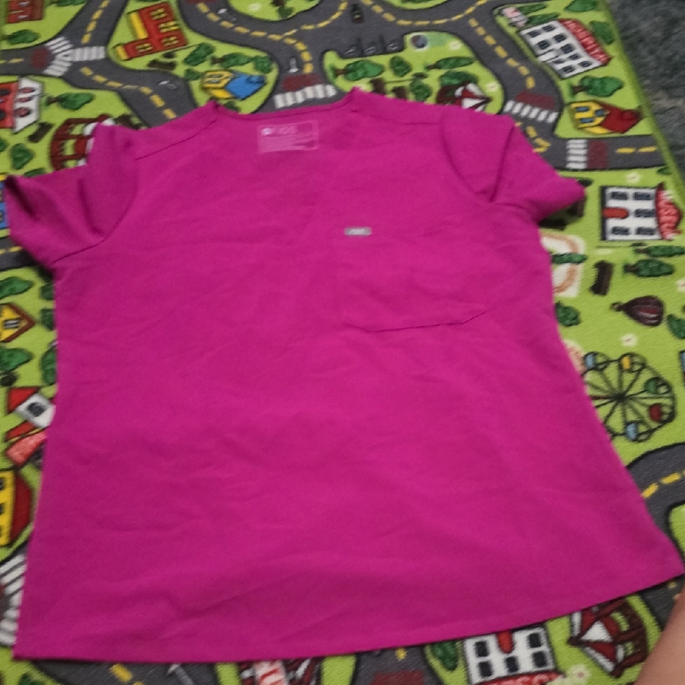 Figs Women's Bright Pink Short Sleeve Tee